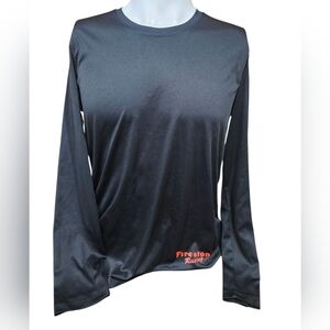 Womens Firestone Racing Black Long Sleeve Performance‎ Tee Size Large